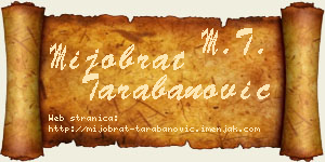 Mijobrat Tarabanović vizit kartica
